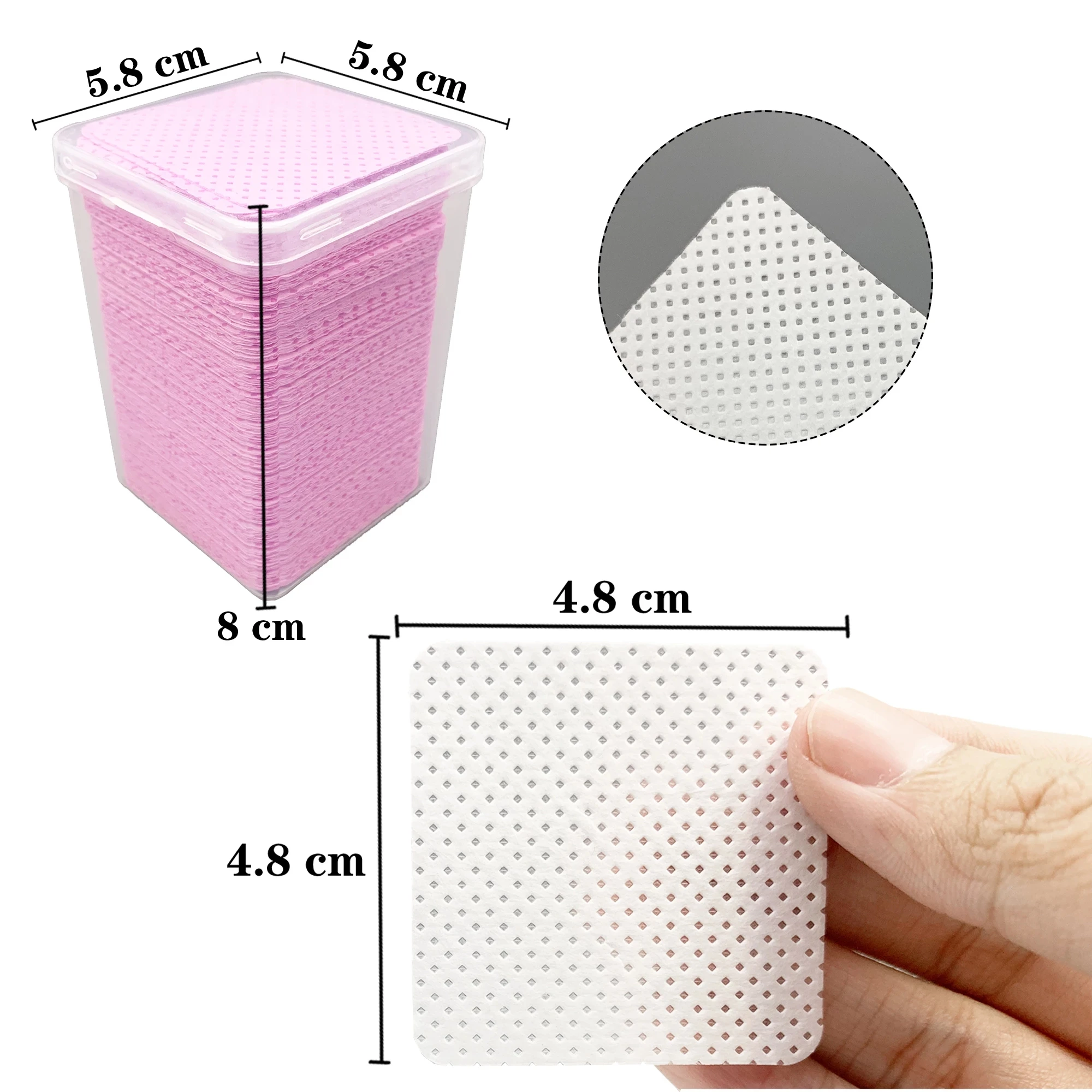 1000pcs New Wipes Paper Cotton Eyelash Glue Remover Wipe The Mouth Of The Glue Bottle Prevent Clogging Glue Cleaner Pads