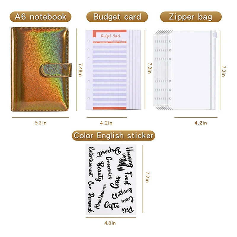 Imagem -03 - Couro Orçamento Binder Notebook Notepad Planejador Diário Envelopes de Dinheiro Bolsos Money Saving Bill Organizer Material de Escritório a6 1pc