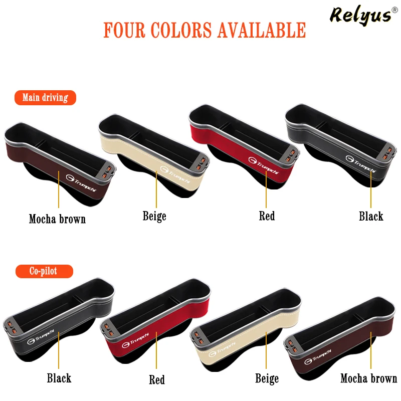 Car Seat Gap Filler Organizer for Trumpchi GAC GS3 GS4 GS5 Coupe GA4 GS8 GM6 USB Charging Atmosphere Lamp Auto Storage Box