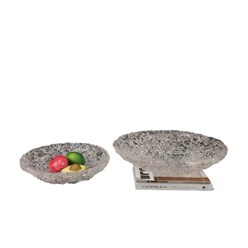 for European Creative Transparent Glacier Pattern Crystal Candy Tray Coffee Table Living Room Dining Room Model Room Home