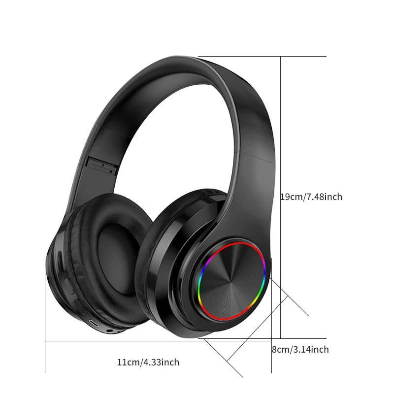 B39  Bluetooth Headset Foldable Headphones HiFi Stereo Earphone With Mic Support SD Card FM For Xiaomi Iphone Sumsamg Phone image 4