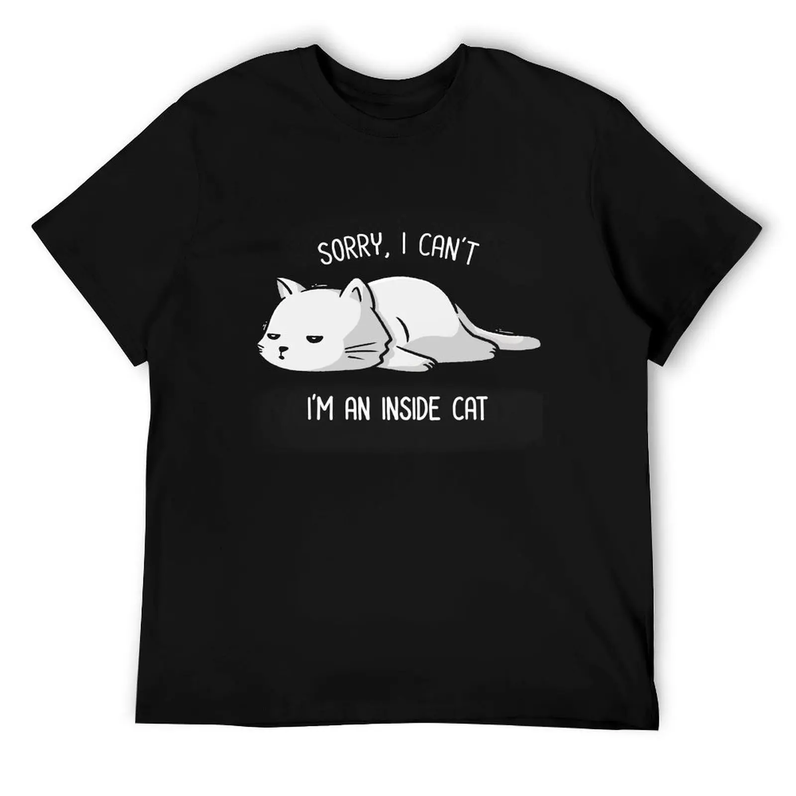 آسف لا أستطيع، أنا داخل القط مضحك لطيف كسول القط هدية تي شيرت رجل تي شيرت مصمم الجرافيك تي شيرت للرجل تي شيرت