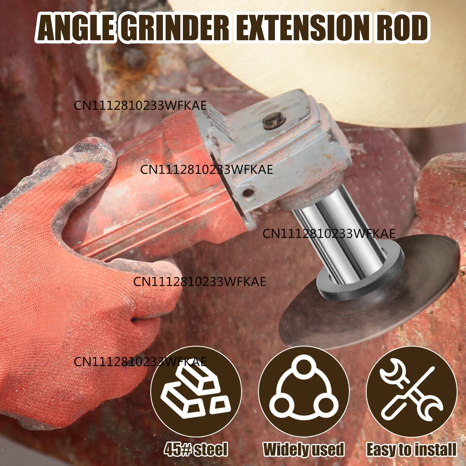 Angle Grinder Extension Connecting Rod and Flange Nut Kit for M10/M14 Thread Polisher Connection Adapter Extension Shaft