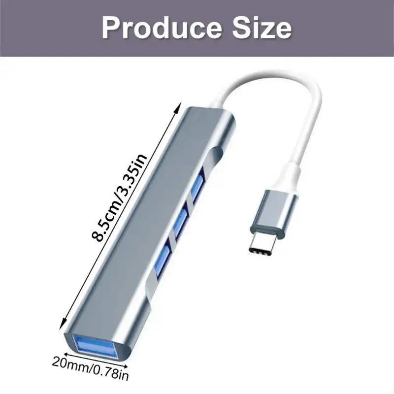 652F USB C/USB HUB إلى 4 PORT 3XUSB2.0+1XUSB3.0 5GBPS نقل البيانات لأجهزة الكمبيوتر الشخصية #1