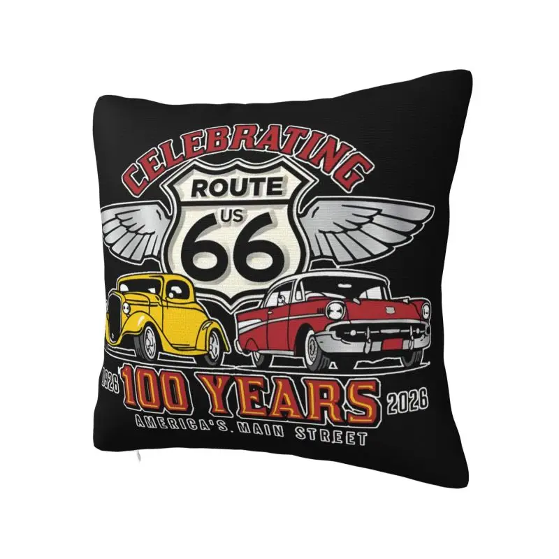 Route 66 0213 Throw Pillow Case 40*40cm Decor Home Cushion Cover Square Polyester Pillowcase Double-sided Printing