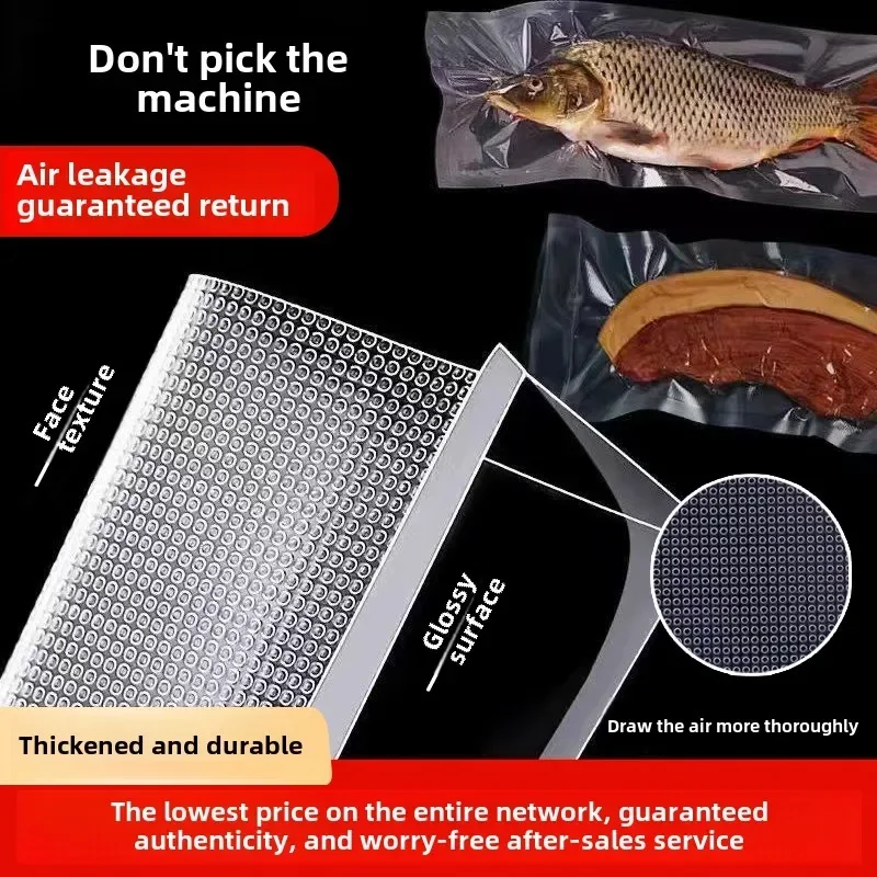 Commercial Grade Vacuum Sealer Bags with Unique Textured Design for Food Preservation,
