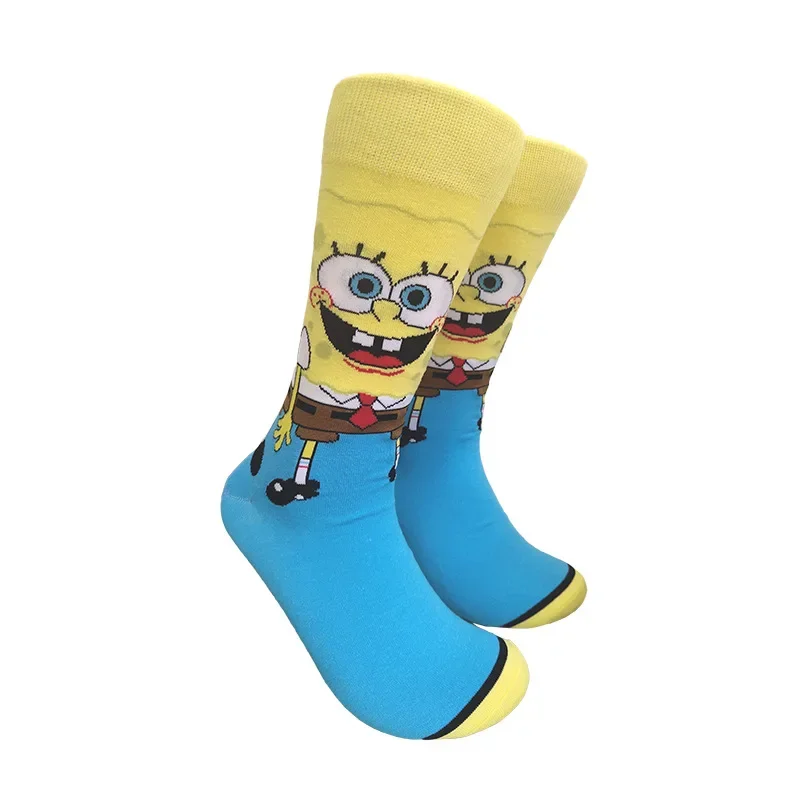 SpongeBob Patrick Anime Funny Socks Men Women Trendy Hip Hop Cotton Socks High Quality Breathable Sport Cartoon Fashion Socks