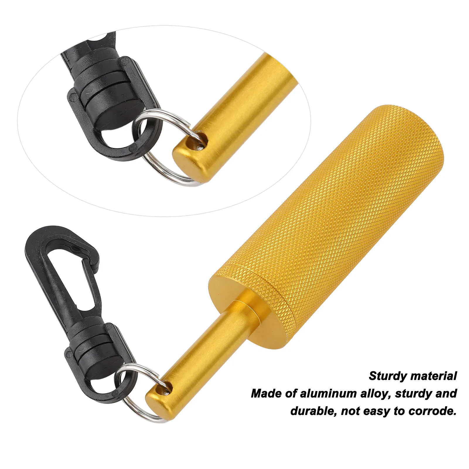 Underwater Shaker Aluminum Anti Slip Texture Steel Balls Included With 360° Swivel Hook Signal Bell Diving Stick For Scuba