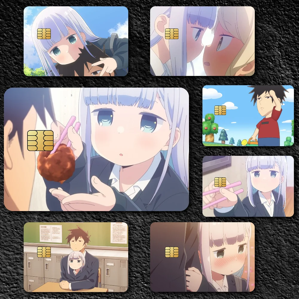 

Аниме Aharen-san wa Hakarenai Водонепроницаемая пленка для кожи, наклейки для кредитных карт, 4 шт., дебетовое переднее украшение, банковский автобус, пропуск