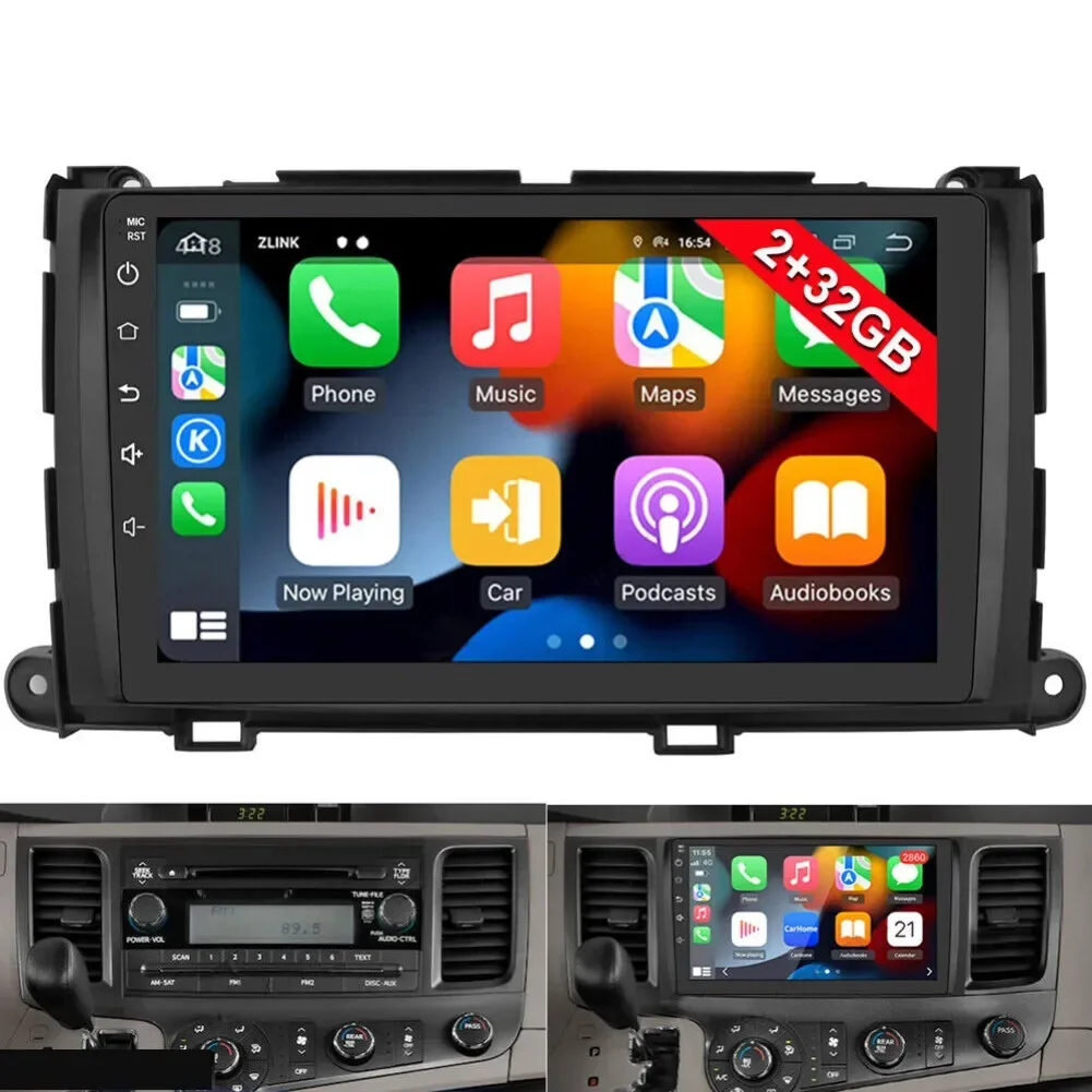 

Android 13 Car Radio Stereo for Toyota Sienna 2011-2014 Biorunn 9" 4-Core Wireless Wired Car-Play Android Auto GPS Navigation