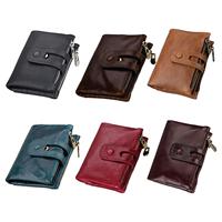 RFID Blocking Wallet Bifold Wallet Men Wallets Mens Large Capacity Solid Coin Pocket Wallet Snap Zip Multi Cards Holder