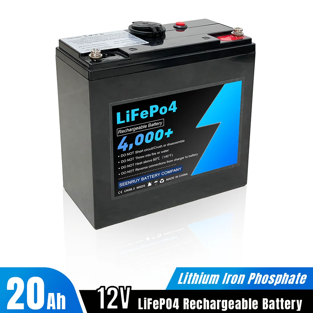 12V 20Ah Lithium LiFePO4 Rechargeable Battery Pack 4s BMS 12.8V 240Wh Power Bank for Fire Shutter Door Alarm