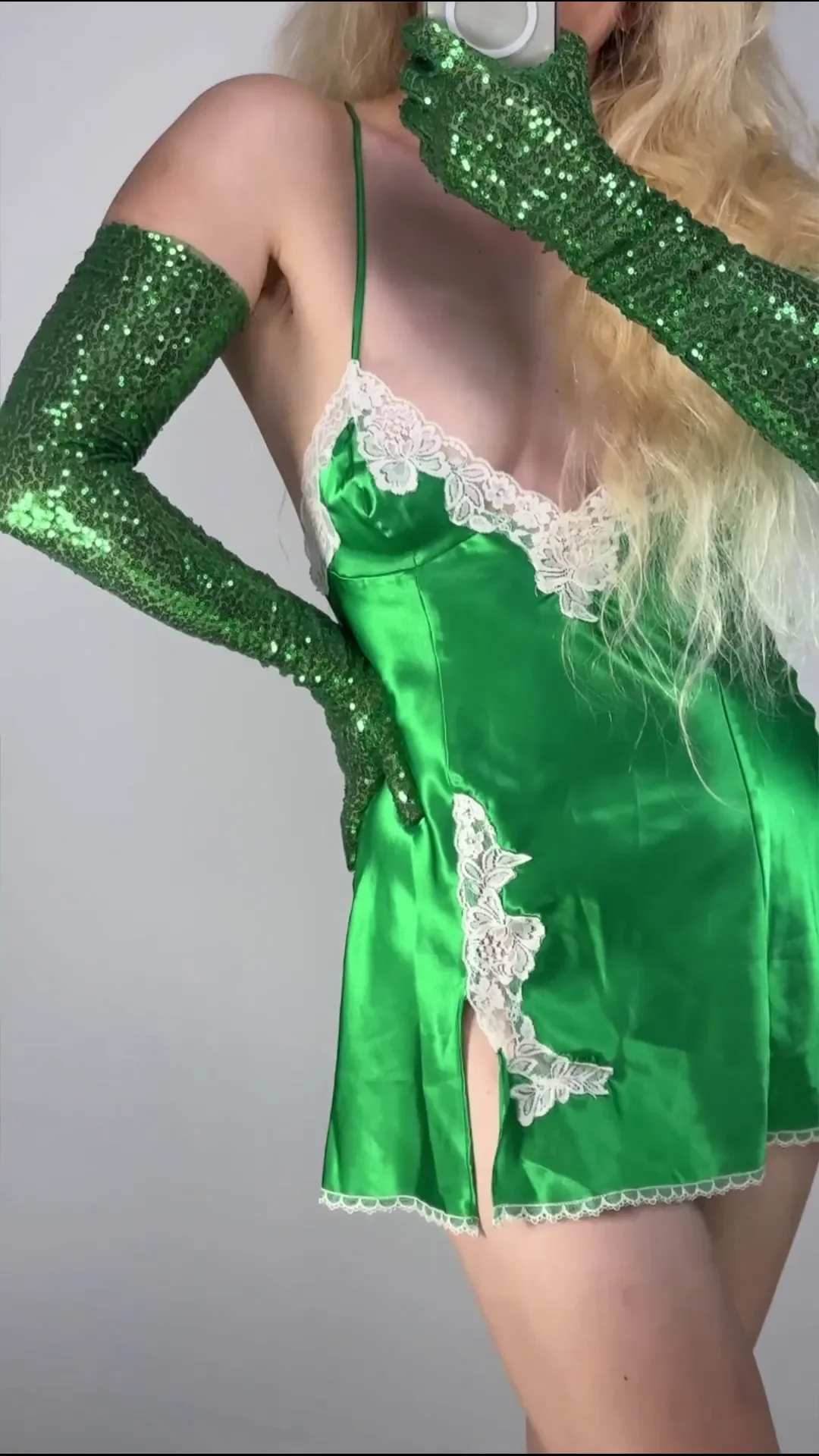 

Перчатки DooWay Sparkle SEQUINS, длинные, зеленые, из тюля и кружева, прозрачные, 70 см, для оперы, ночного клуба, вечеринок, костюмированных мероприятий, модные перчатки
