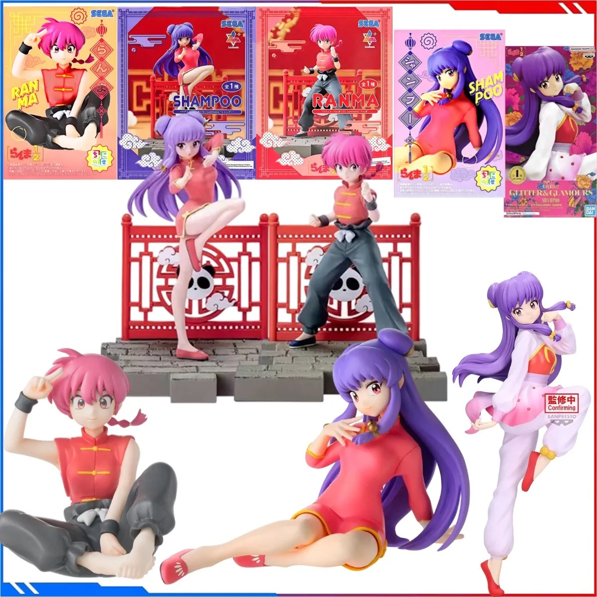

Genuine Bandai SEGA Original Gundam Figure Model Kits Ranma 1/2 Luminasta Tendou Akane Shampoo Ranma Anime Figures Action Toys