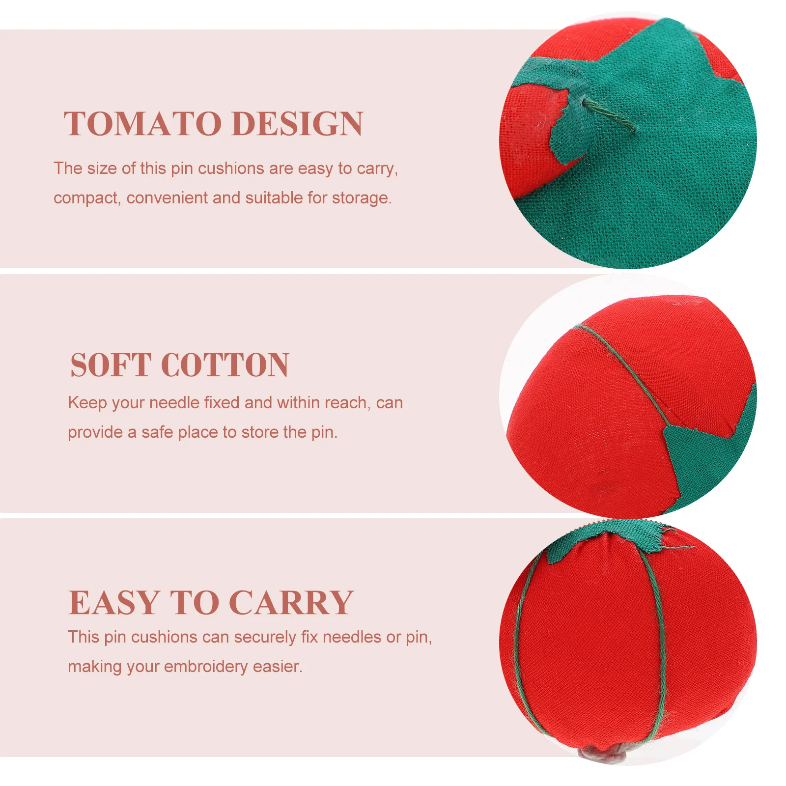 

4pcs Tomato Shape Pin Cushions Compact Needle Holder Portable Sewing Storage Pin Cushion Pad For Women Beginners Craftsmen