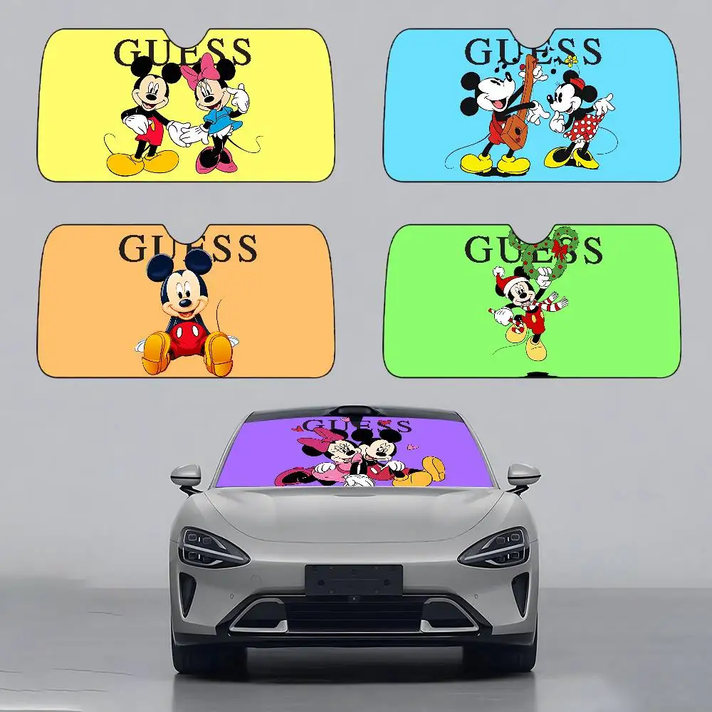 

Mickey-Minnie-S-guess-P Car SunShade Car Windshield Universal Sun Shield Folding Visor Covers