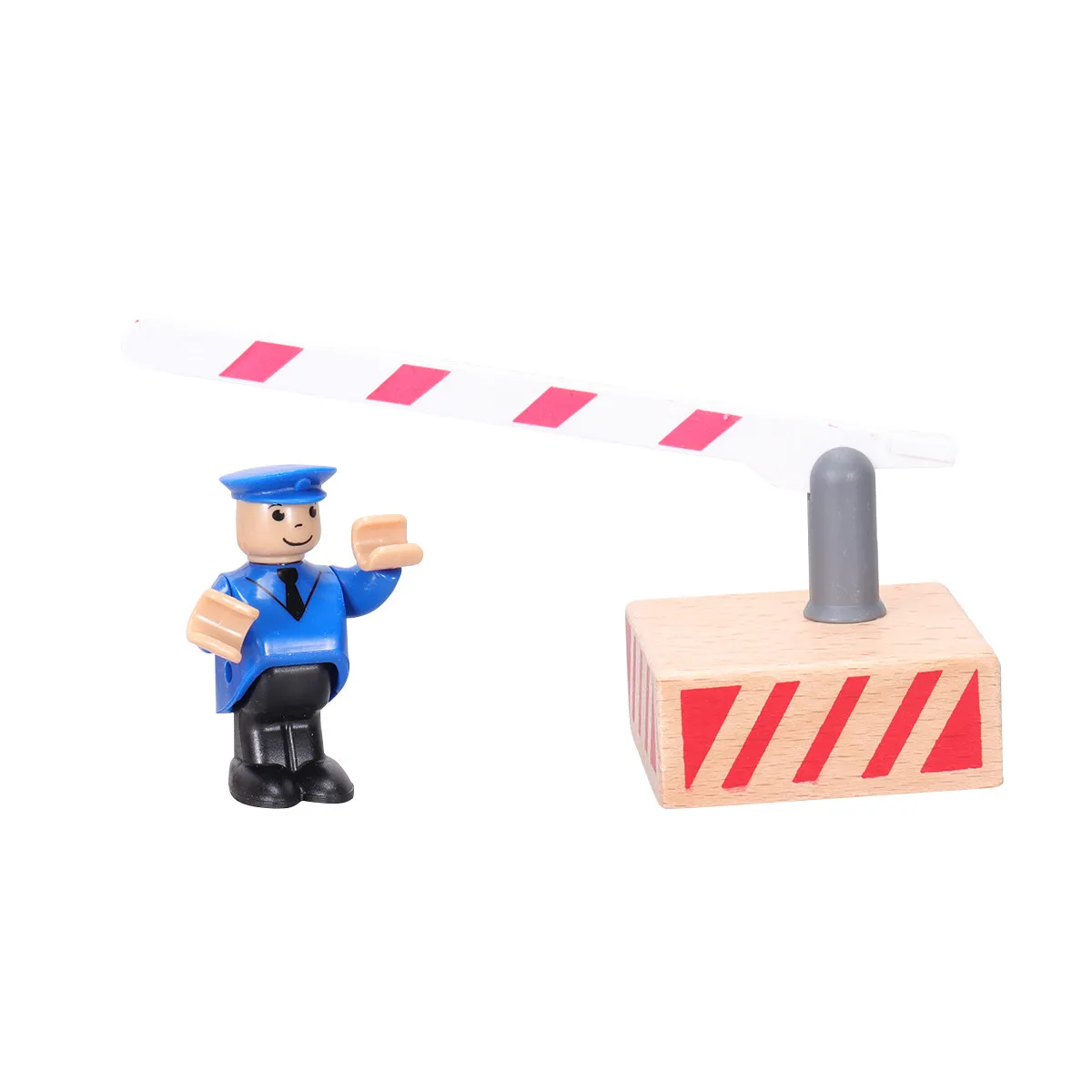 1Pcs Traffic Roadblock Railing Solid Beech Educational Simulation Traffic Barrier Early Learning Game Accessory for Toddlers