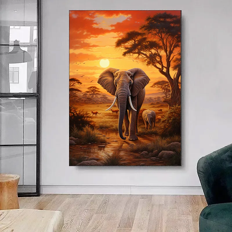 Bedroom Decoration Pictures Room Wall Decor Elephants Are Majestic and Beautiful Interior Paintings 1Pcs Canvas Painting Posters