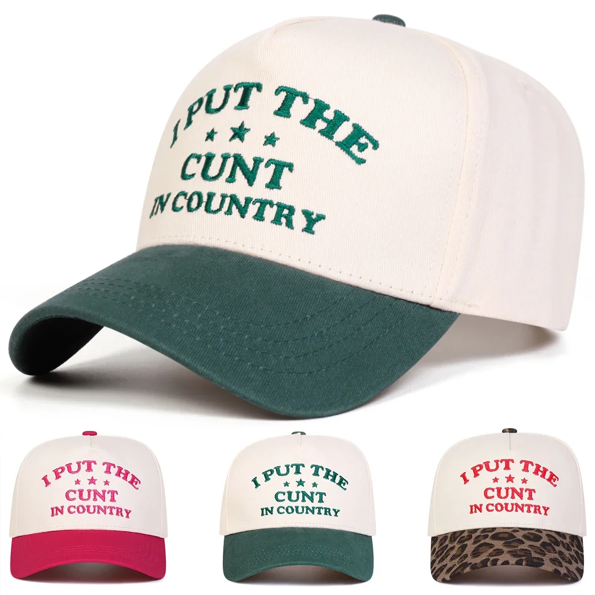 Unisex I PUT THE Letter Stickerei-Baseballmützen für Frühling und Herbst, verstellbare Freizeitmützen für den Außenbereich, Sonnenschutzhut, Sportmütze