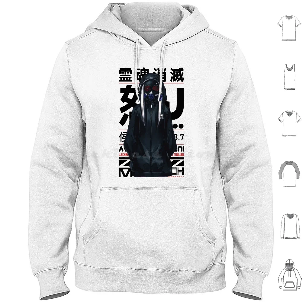 Vaporwave Girl Urban Futuristic Style Hoodie cotton Long Sleeve Cyborg Girl Glitch Vaporwave Japanese Hipster Future Fashion