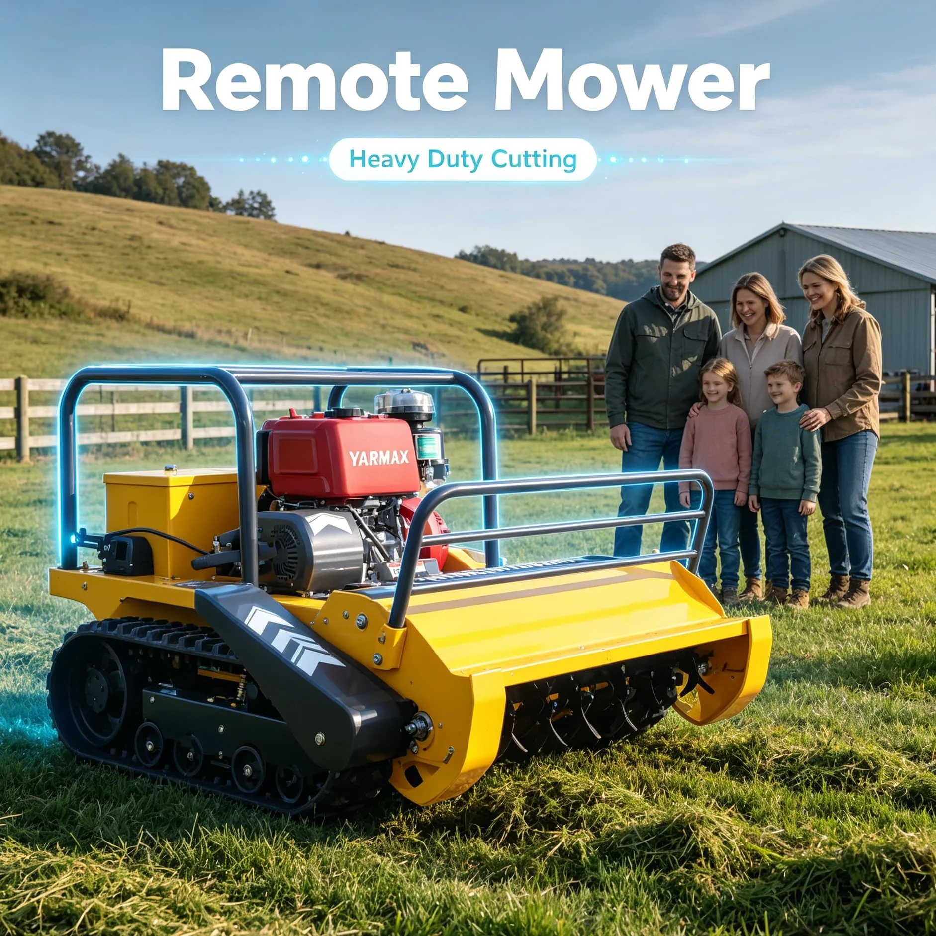 Customized RC Intelligent radio control  Lawn Mower, grass Flail Mower Built With Stable Anti-slip Crawler Chassis Structure