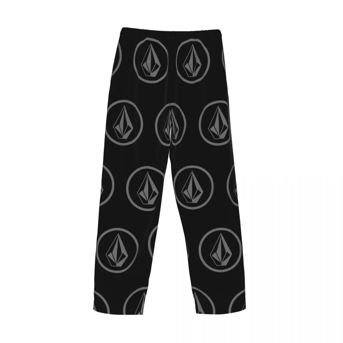 Custom Printed Grey Volcoms Circle Logos Pajama Pants Men's Sleep Sleepwear Bottoms with Pockets