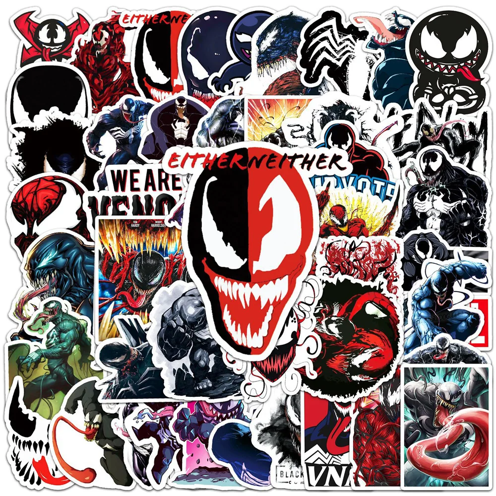 

10/30/50pcs Cool Disney Movie Venom Cartoon Stickers Decals for Kids Toy DIY Skateboard Phone Diary Anime Graffiti Sticker Decor