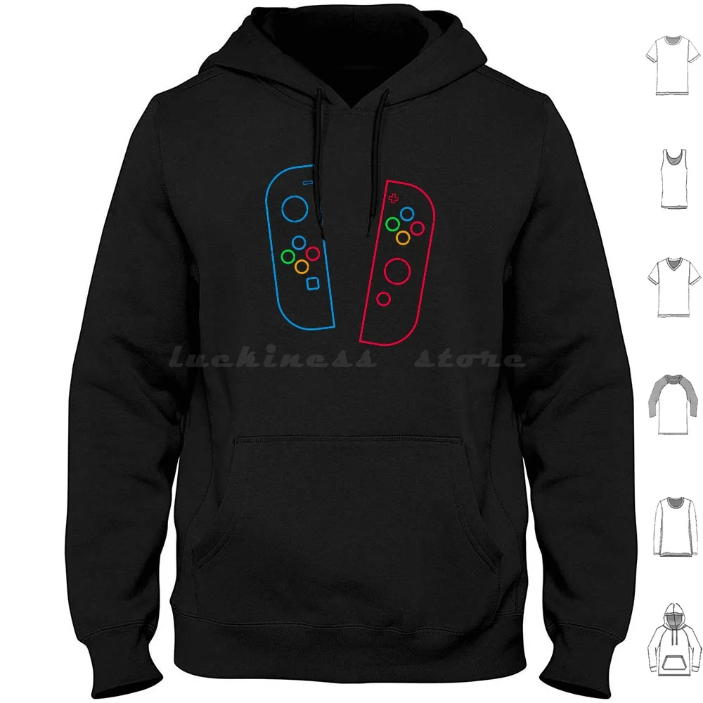 Revival Hoodies Long Sleeve Switch Gaming Aesthetic Retro Gamer Switch Synthwave Vaporwave Cool Rad 80S 1980S Nostalgia