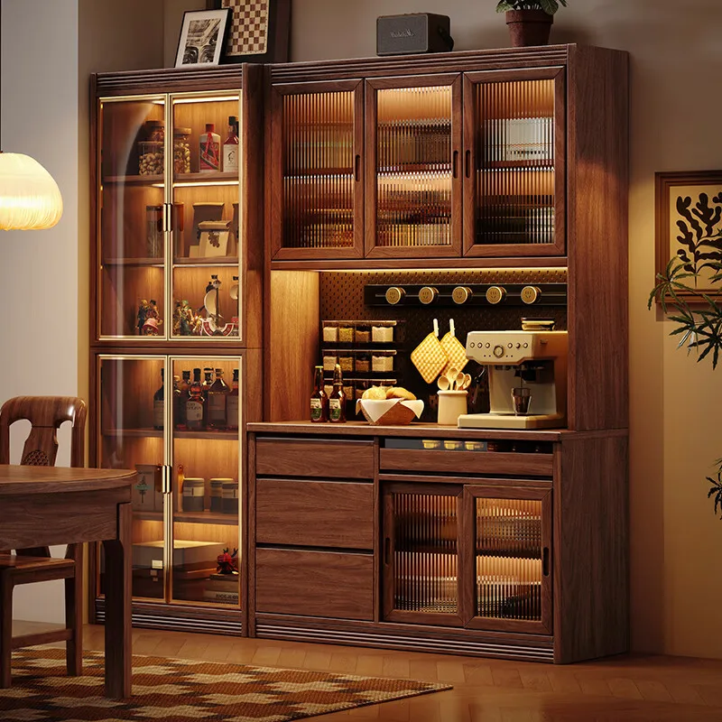 Customizable side shelf multi-functional display integrated storage against the wall living room wine cabinet tea cabinet