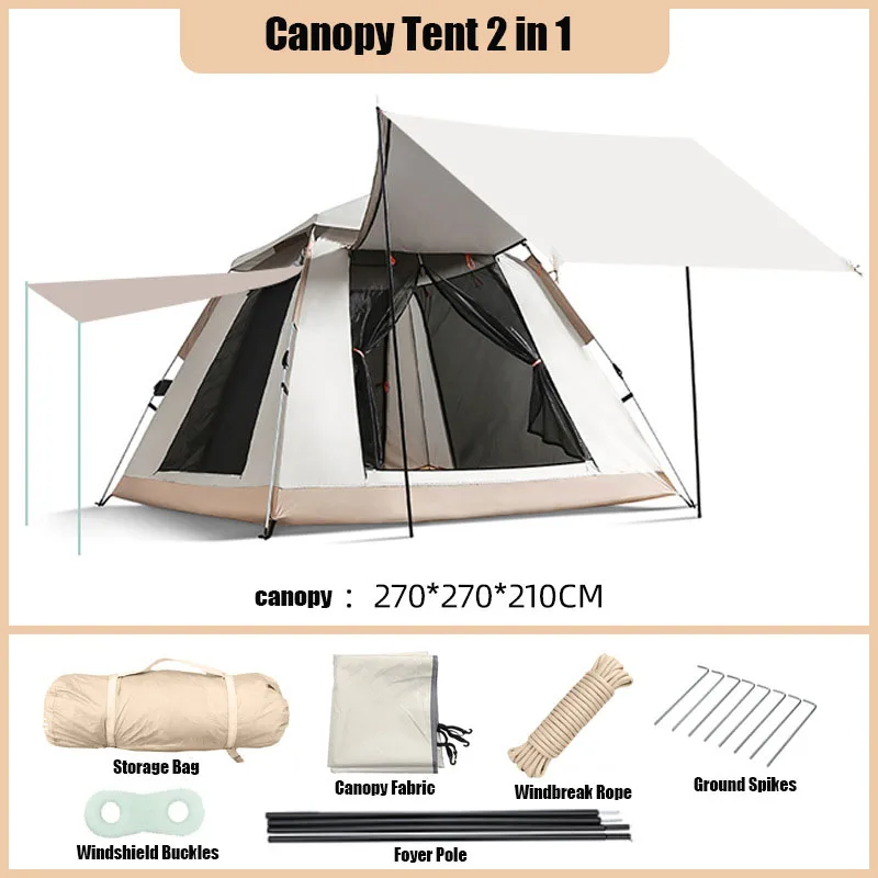 Tent canopy 2 in 1 outdoor camping camping fully automatic portable folding cloud pavilion tent