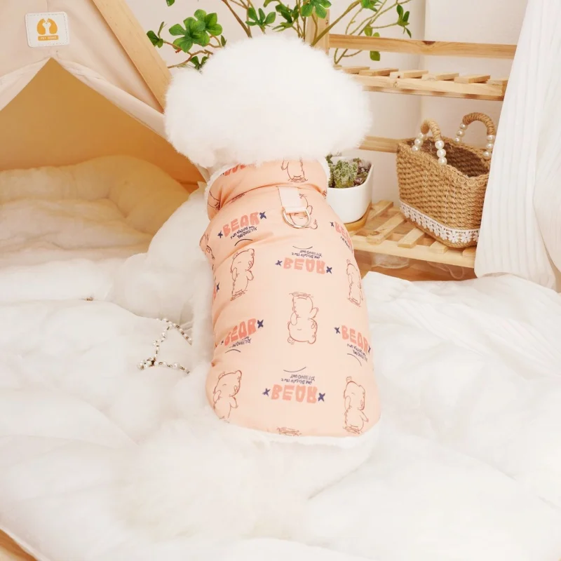 Fashion Print Dog Down Jacket Cute Soft Dog Clothes Winter Cat Jacket Coat Warm Puppy Costume Chihuahua French Bulldog Clothes