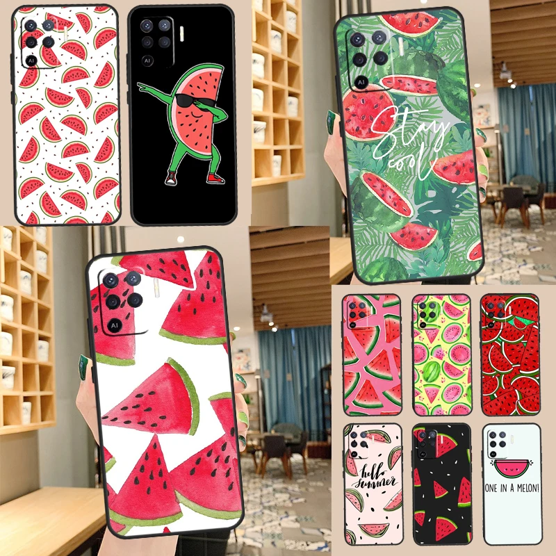 Cute Summer Fruit Watermelon Case For OPPO A15 A16 A52 A72 A92 A54 A74 A94 A83 A91 A93 A5 A9 A31 A53 A53S Funda Coque