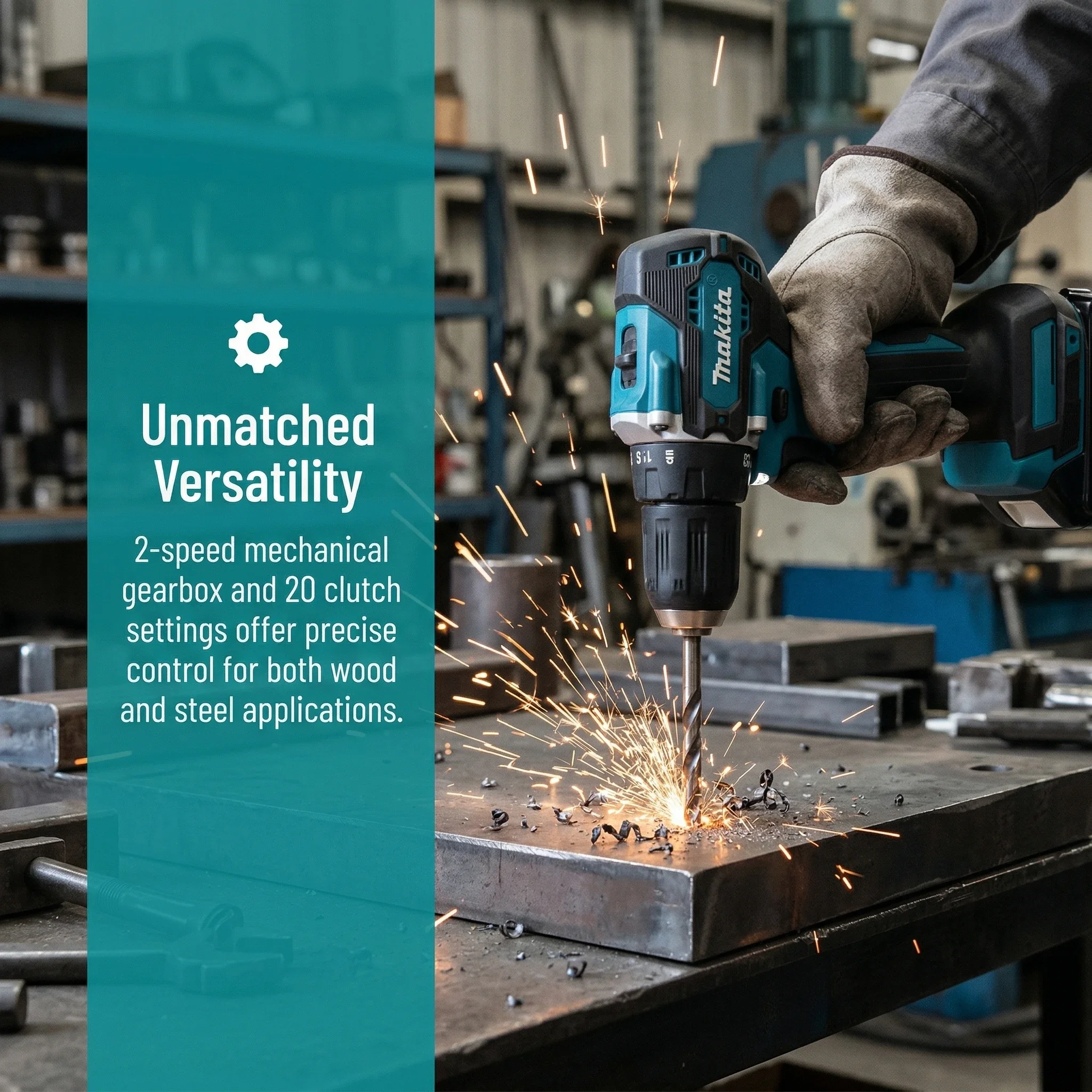 MAKITA DDF487 18V Cordless Drill Driver Brushless Motor 1.34kg Lightweight 1800RPM Variable Speed for Home Use