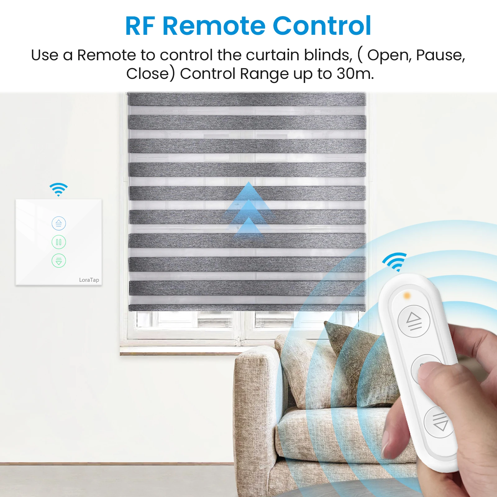 LoraTap-Roller Shutter Cortina Interruptor, Motor do Windows, Tuya Smart Life App, Percentagem de Controle Remoto, Google Home Alexa