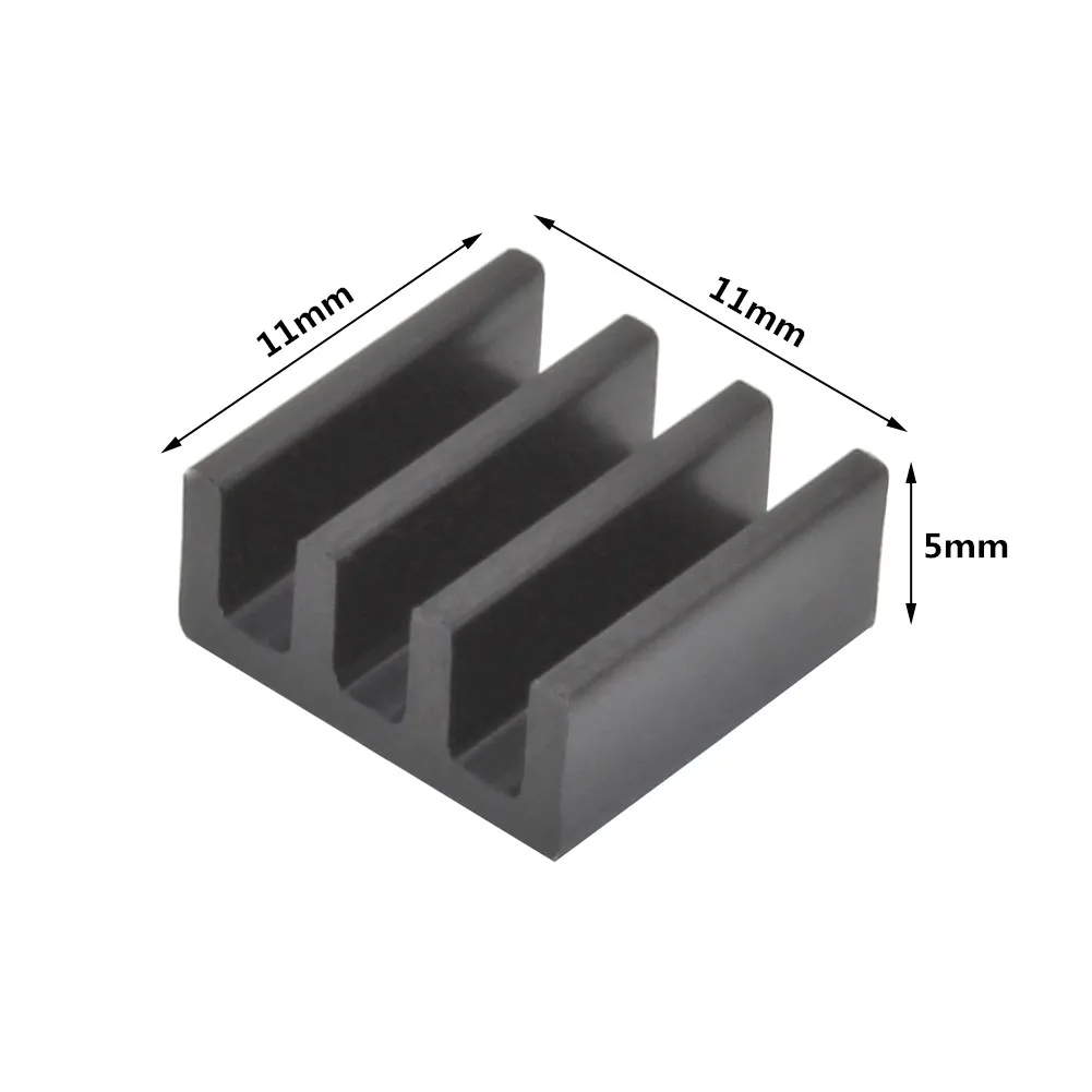 Disipador térmico de aluminio para impresora 3D, disipador de calor de 11x11x5mm, 50 piezas, refrigeración con cinta conductora térmica