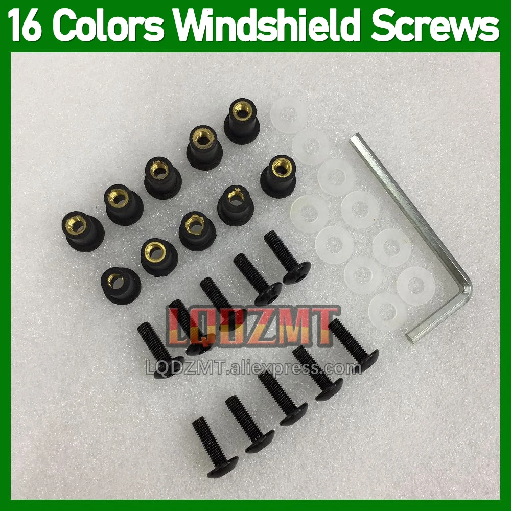 31pcs Moto Body Windshield Bolts For KAWASAKI NINJA ZX10R ZX 10R 10 R 1000 ZX-10R ZX1000 06 07 2006 2007 Windscreen Nuts Screws