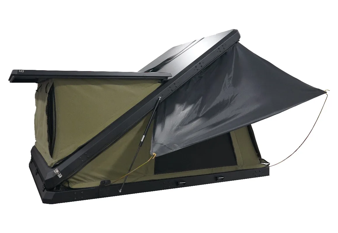 New 2 3 4 Person Automatic Z-Shape Canvas Roof Top Tent Waterproof Hard Shell for Camping SUV Car Rooftop Aluminium Roof