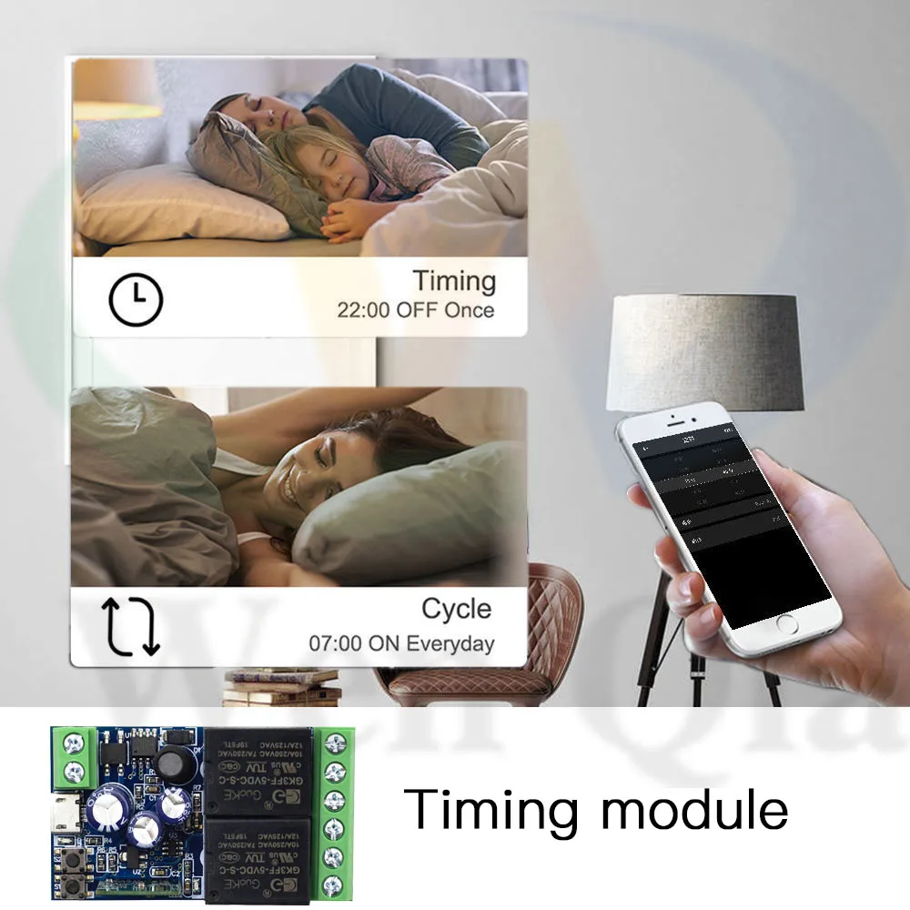 Ewelink Switch WiFi RF Remote Control Switch DC 7V 12V 24V 48V 2CH Timing Relay Receiver for Garage/Motor/Light,work with Alexa