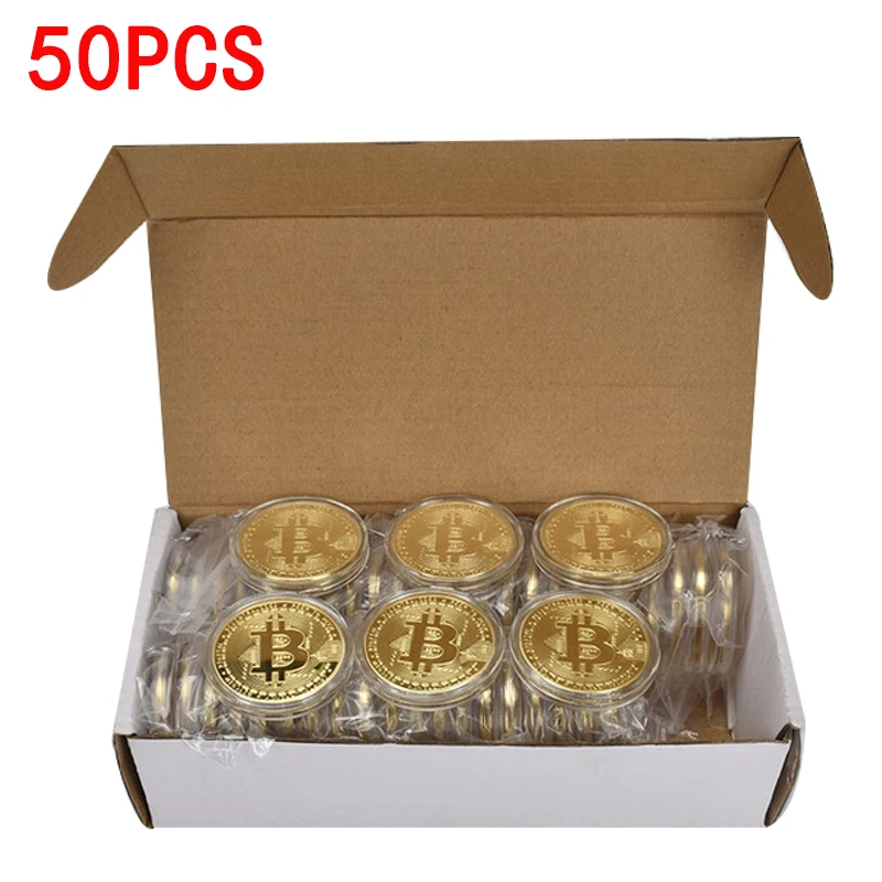 50pcs BIT Bitcoin Commemorative Coins Perfect Business Gift for Crypto Enthusiasts Christmas Decor Physical Commemorative Coins