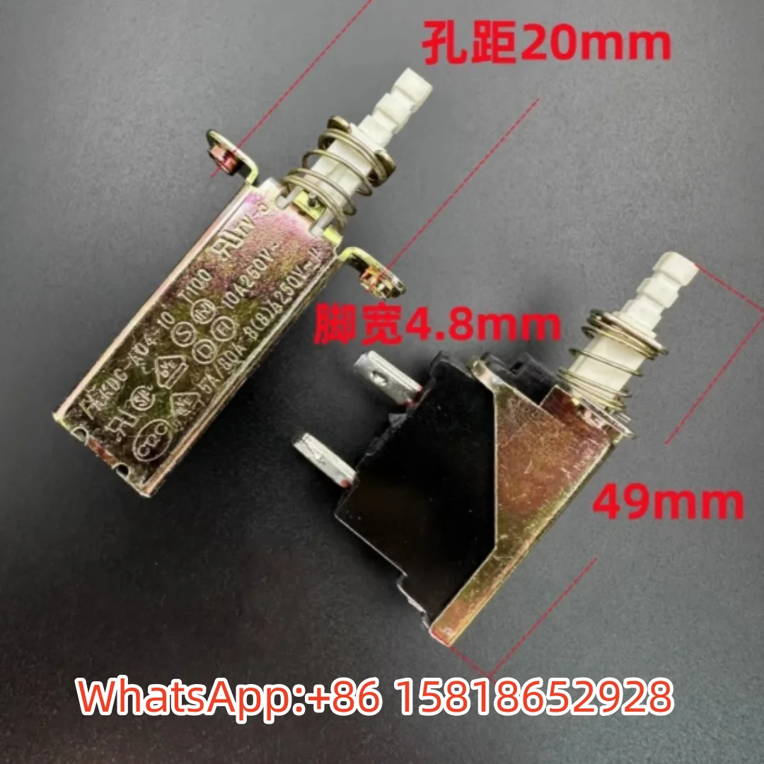 2pcs KDC-A04-10 TV-5 10A Self Locking Power Switch Amplifier Speaker Button Button Diagonal Foot Taiwan FH