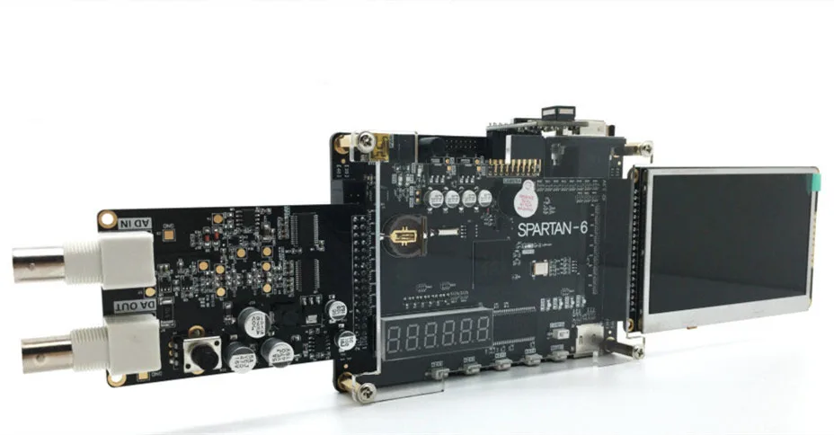 FPGA Development Board Xilinx Spartan-6 XC6SLX9-2FTG256 Card with 256Mb SDRAM SD Card  Camera VGA and AD/DA  LCD TFT