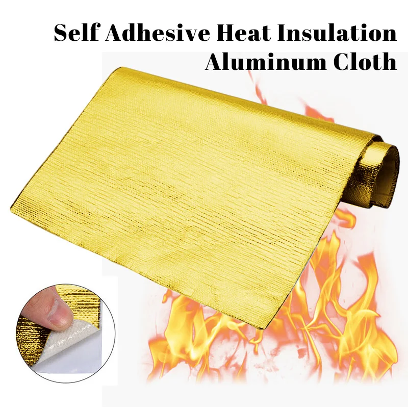 Gold Fiberglass Heat Insulation Tape Fireproof High-temperature Resistance Protective Film Sound Shield Cloth Car Accessories