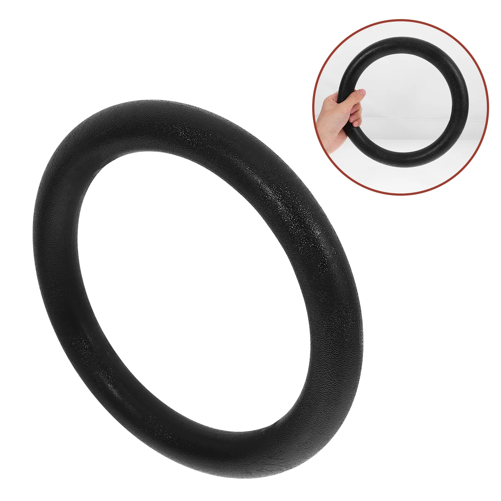 2PCS Fitness Equipment Gymnastic Rings Black Thermoplastic Exercise Rings for Full Body Workouts Muscle Strength Training Home