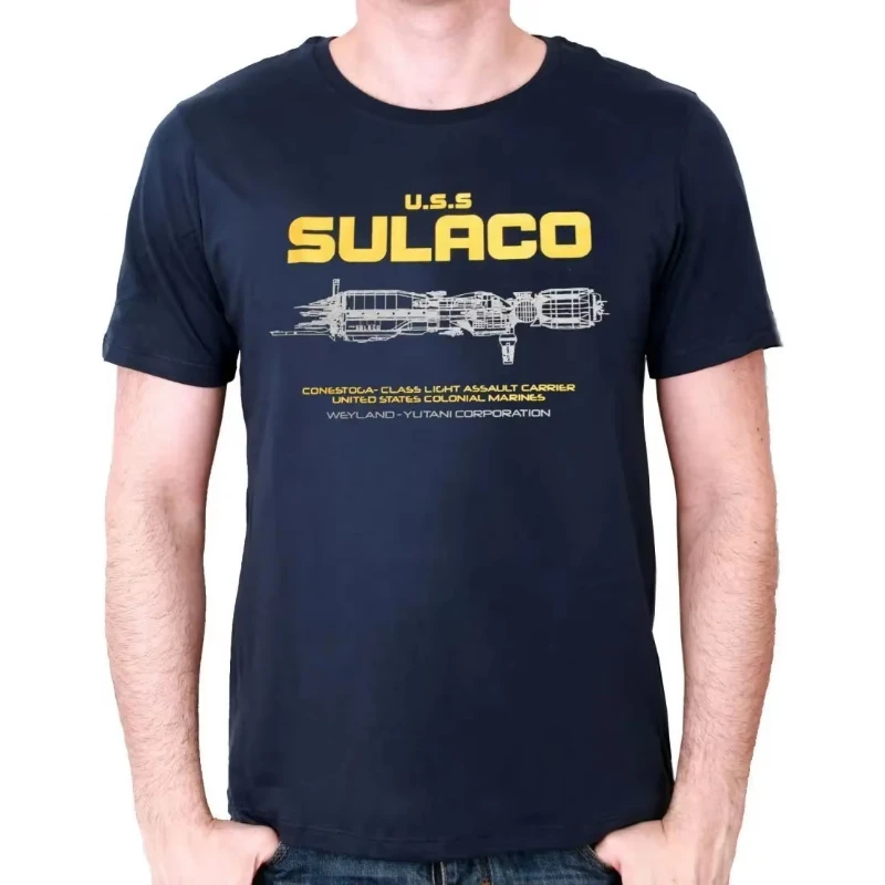Sci-Fi Film US Colonial Marine Corps USS SULACO Spaceship T Shirt New 100% Cotton Short Sleeve O-Neck T-shirt Casual Mens Top