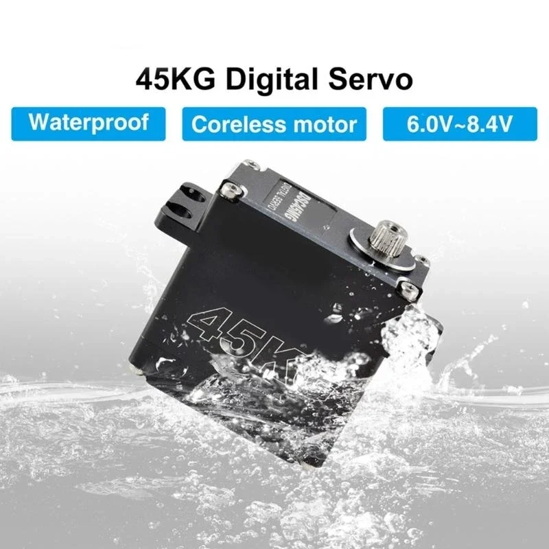 

Control 180 Degree High Torque Digital Steering Servo Metal Gear DSC45MG 45KG Servo Coreless Motor Aluminum Case F19E