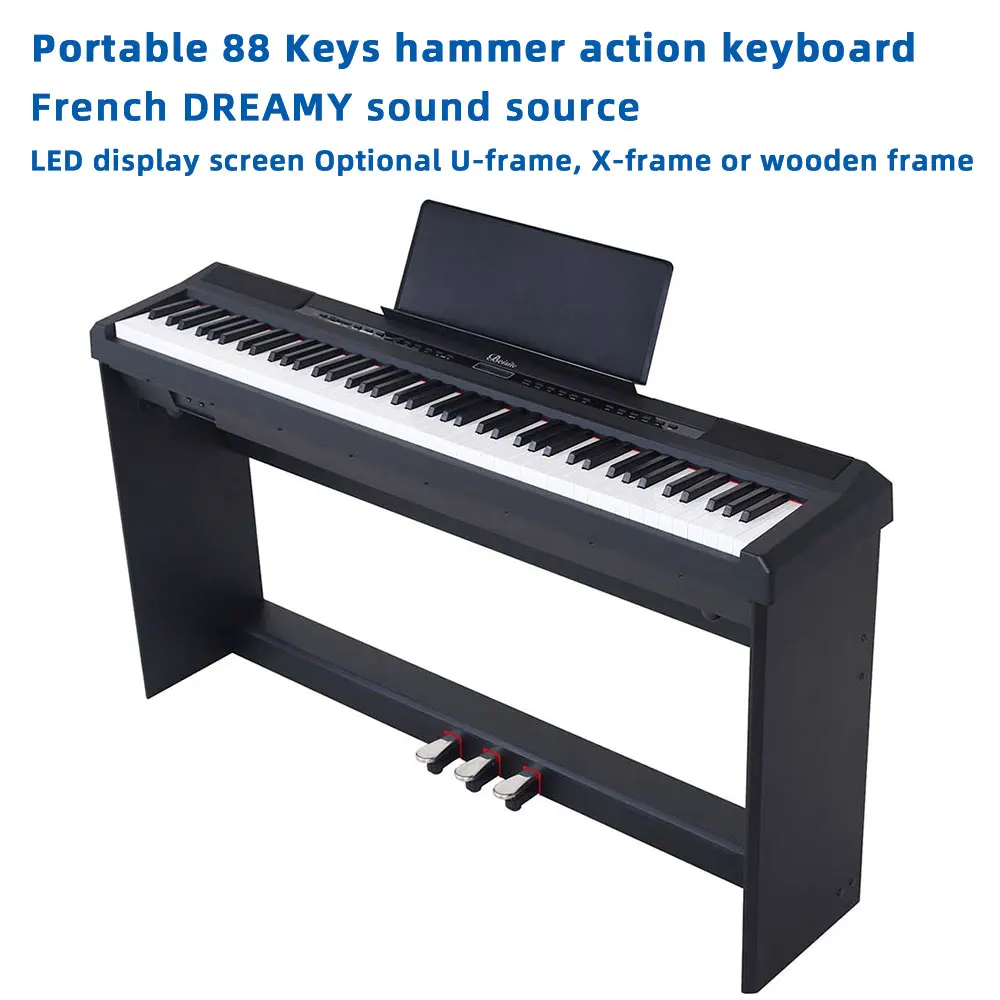 Whole Hot Sale 194 Portable Digital Piano 88 Key Full Size Weighted Keyboard USB Bluetooth With MIDI