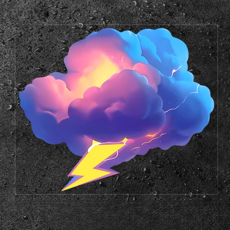 Lightning Clouds Waterproof Motorcycle Stickers for Motorbike Fuel Tank Car Bumper Trunk Rear Windshield Window Vinyl Decals