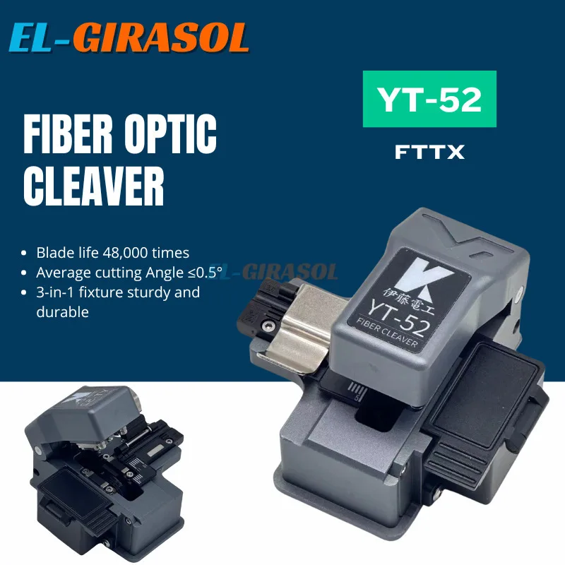 

Fiber Optic Cleaver YT-52 Press One-step Hot Melt Cutting Knife Fiber Optic Cable Leather Pigtail Single Core Cutting Knife FTTH