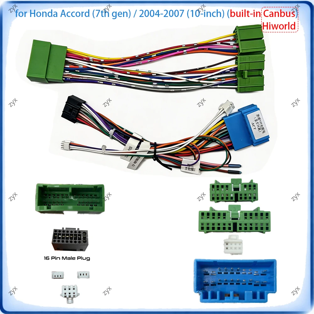 10 Inch Car Radio Dashboard Frame for Honda Accord 7th Gen 2004–2007 Built-in Canbus (Hiworld)&Integrated Climate Control Panel
