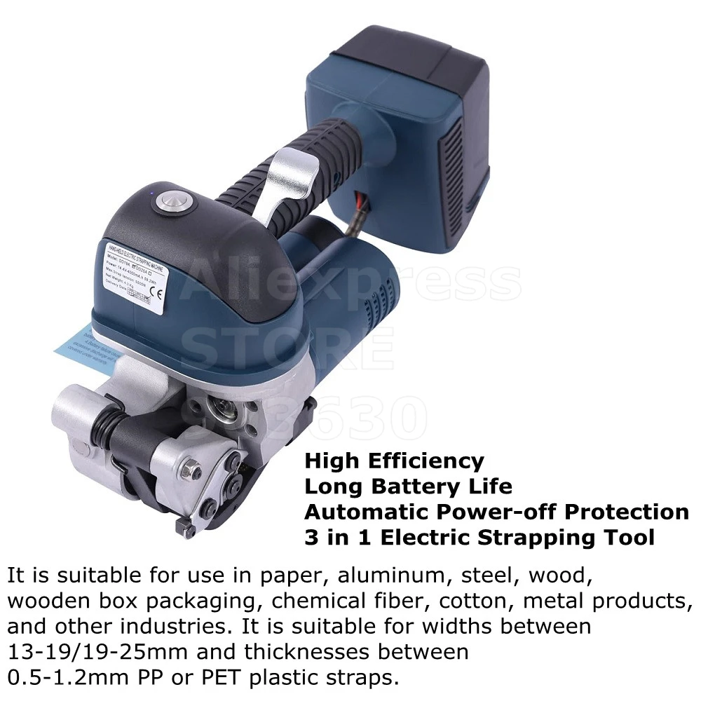 Outil de cerclage de batterie portatif PP PET, Machine de cerclage de ceinture en plastique, Machine de cerclage d'emballage, combine la sangle de tension DD19A